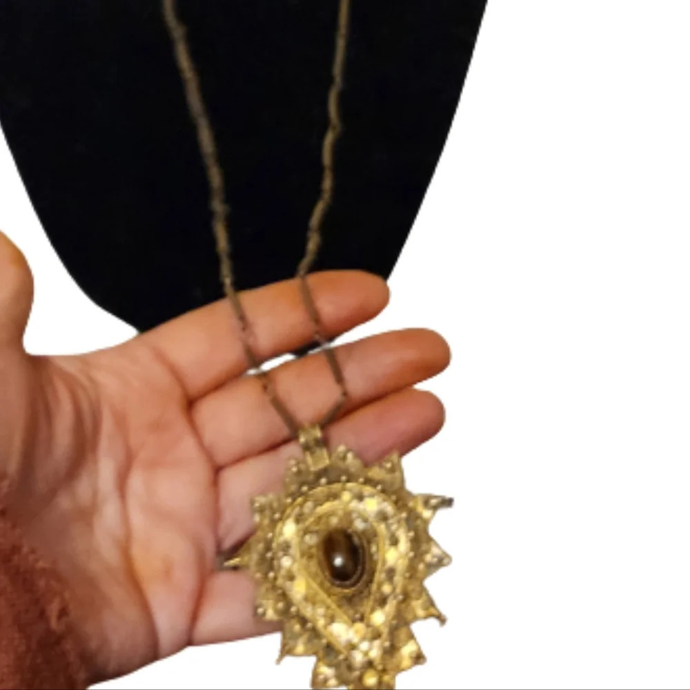 Vintage Sterling/‎ vermeil pendant necklace